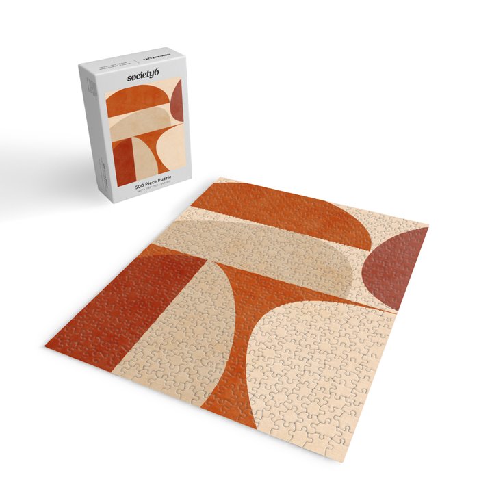 abstract retro shapes earthy 4 Jigsaw Puzzle Gallery Image 2