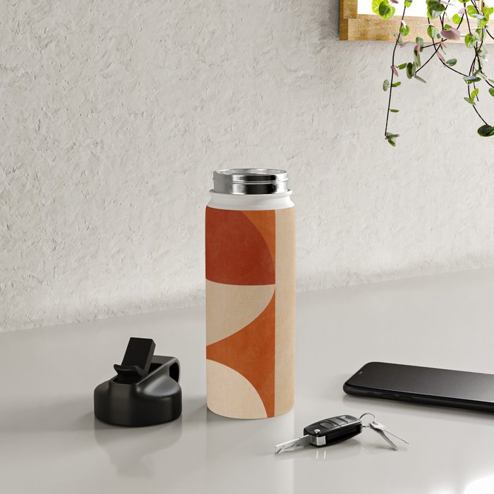 abstract retro shapes earthy 4 Water Bottle Gallery Image 4