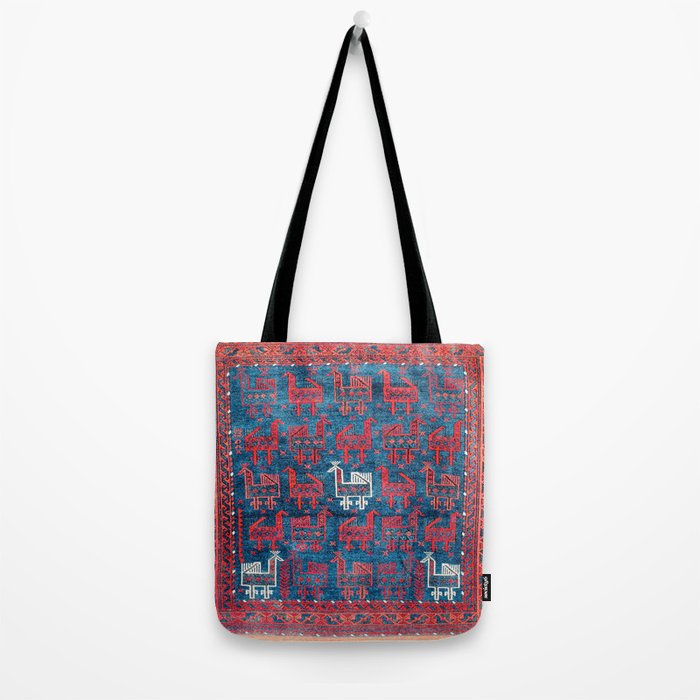 25 Peacocks Baluch Khorasan Persian Bag Face Print Tote Bag Gallery Image 2
