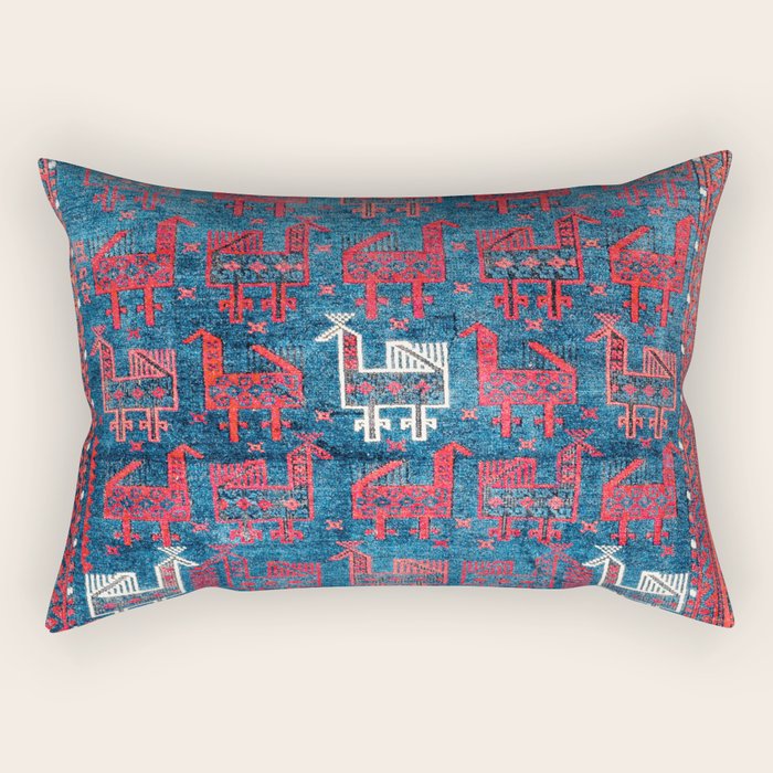 25 Peacocks Baluch Khorasan Persian Bag Face Print Rectangular Pillow Gallery Image 2