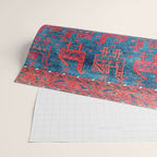 25 Peacocks Baluch Khorasan Persian Bag Face Print Wrapping Paper Gallery Image 2