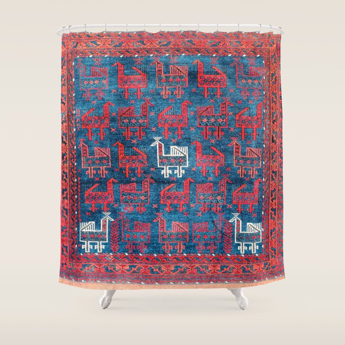 25 Peacocks Baluch Khorasan Persian Bag Face Print Shower Curtain Gallery Image 1