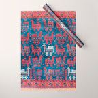 25 Peacocks Baluch Khorasan Persian Bag Face Print Wrapping Paper Gallery Image 1