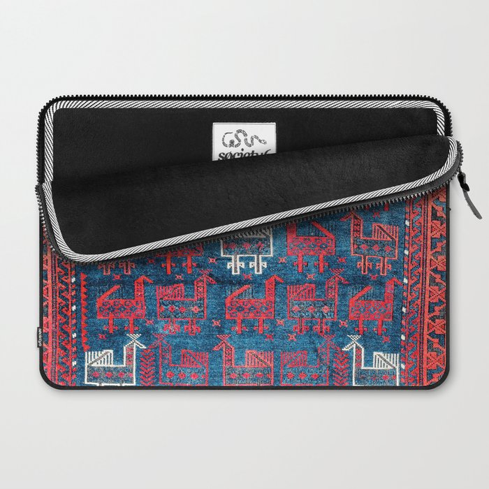 25 Peacocks Baluch Khorasan Persian Bag Face Print Laptop Sleeve Gallery Image 2