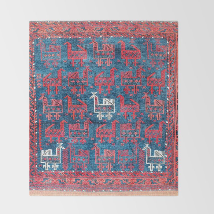 25 Peacocks Baluch Khorasan Persian Bag Face Print Throw Blanket Gallery Image 2