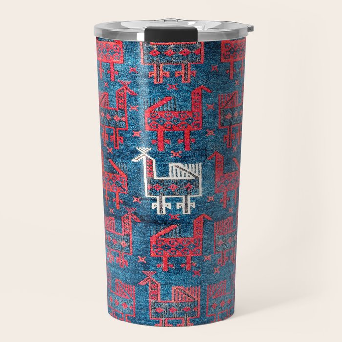 25 Peacocks Baluch Khorasan Persian Bag Face Print Travel Mug Gallery Image 1