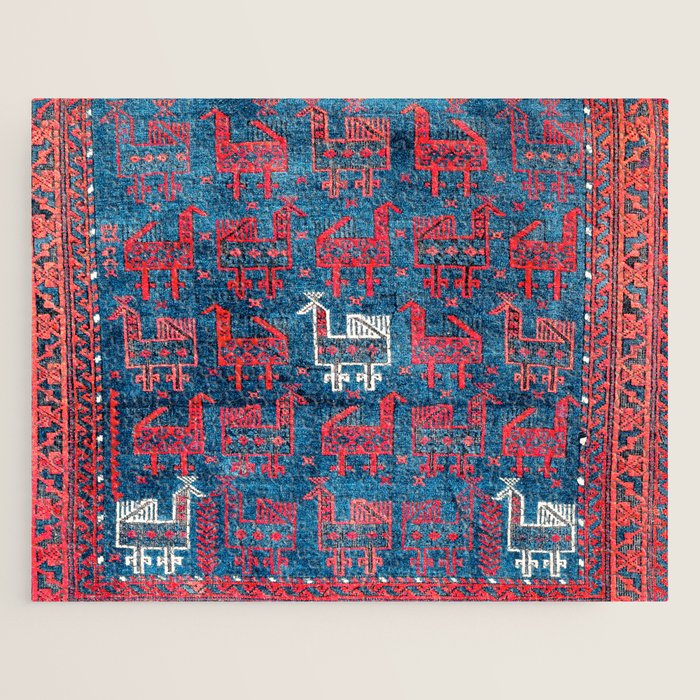 25 Peacocks Baluch Khorasan Persian Bag Face Print Jigsaw Puzzle Gallery Image 1