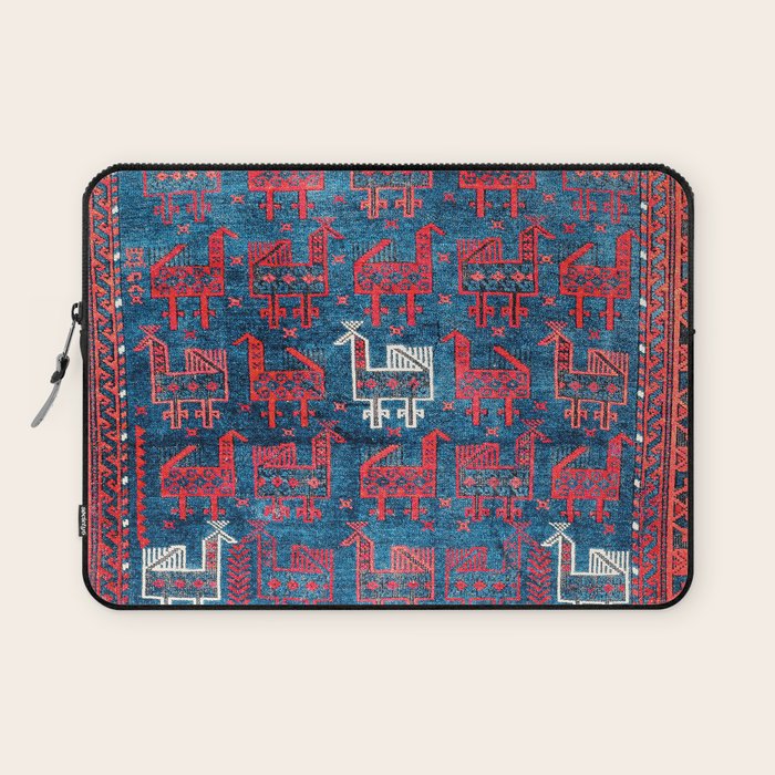 25 Peacocks Baluch Khorasan Persian Bag Face Print Laptop Sleeve Gallery Image 1