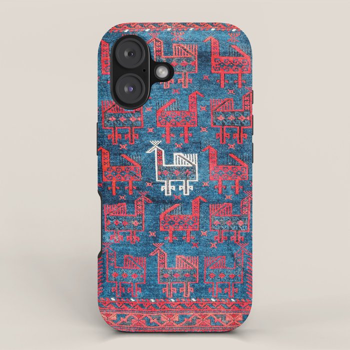 25 Peacocks Baluch Khorasan Persian Bag Face Print iPhone Case Gallery Image 1