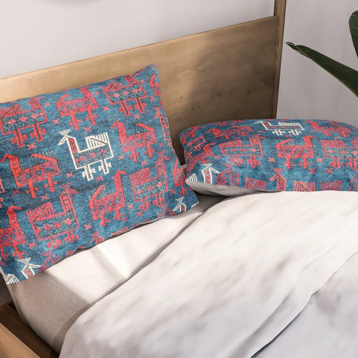 25 Peacocks Baluch Khorasan Persian Bag Face Print Pillow Sham Gallery Image 2