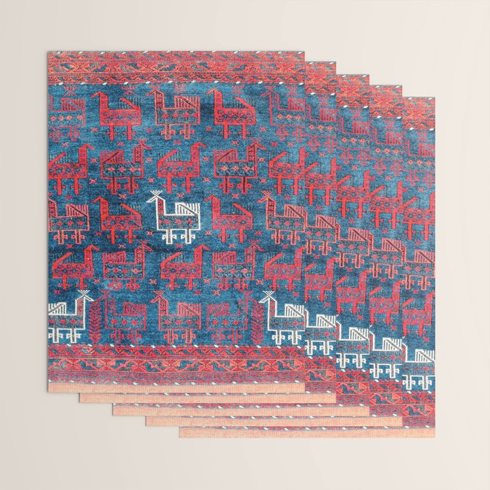 25 Peacocks Baluch Khorasan Persian Bag Face Print Wrapping Paper Gallery Image 3