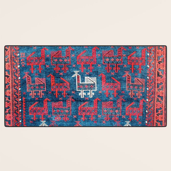 25 Peacocks Baluch Khorasan Persian Bag Face Print Desk Mat Gallery Image 3