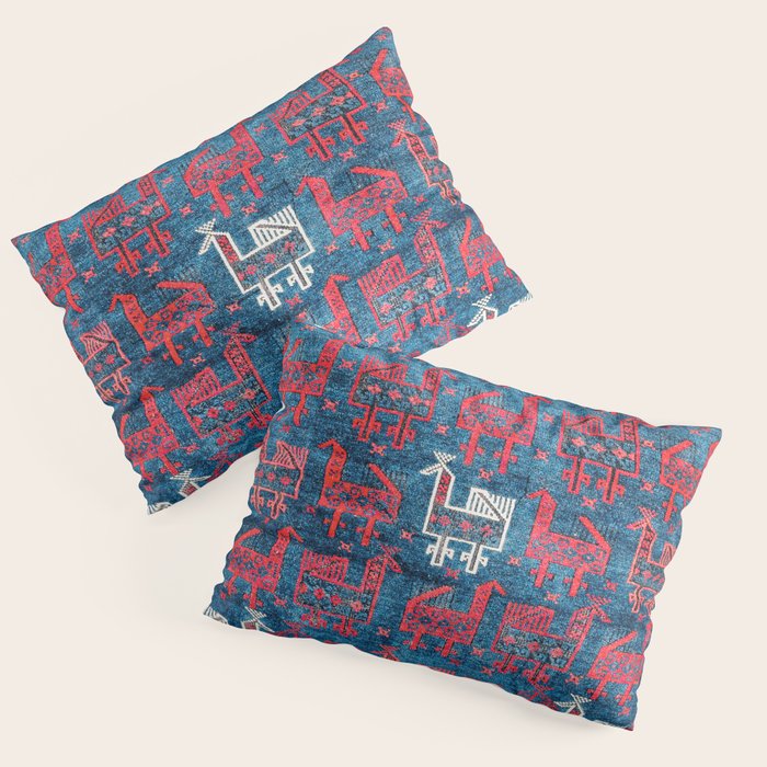 25 Peacocks Baluch Khorasan Persian Bag Face Print Pillow Sham Gallery Image 3