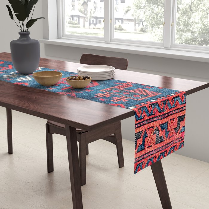 25 Peacocks Baluch Khorasan Persian Bag Face Print Table Runner Gallery Image 2