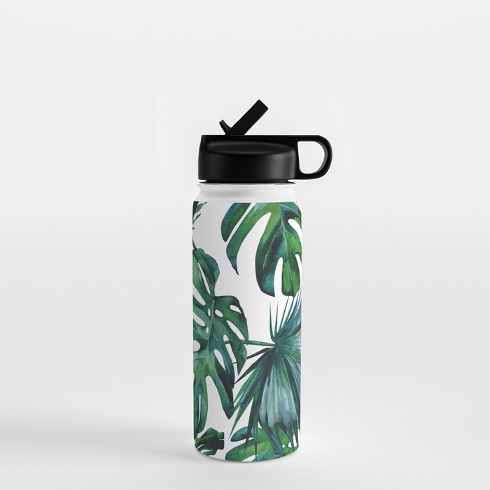 Tropical Palm Leaves Classic II Water Bottle Gallery Image 1
