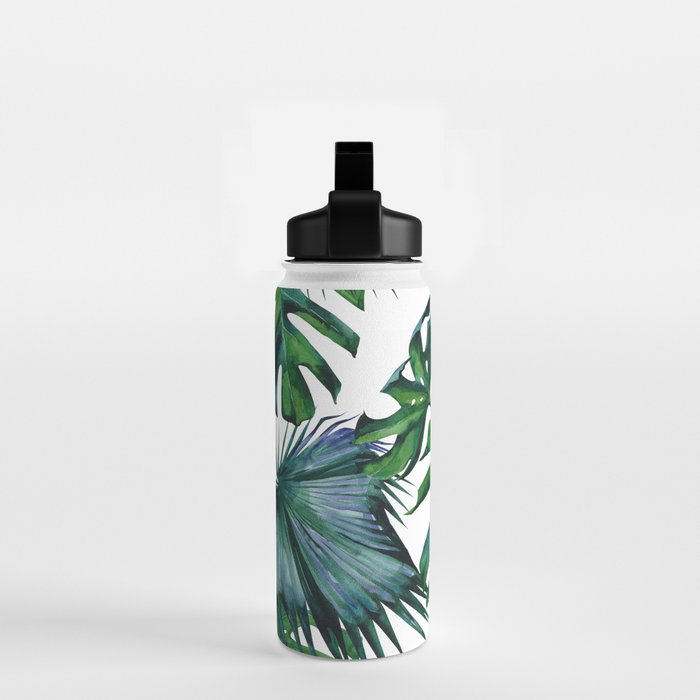 Tropical Palm Leaves Classic II Water Bottle Gallery Image 2