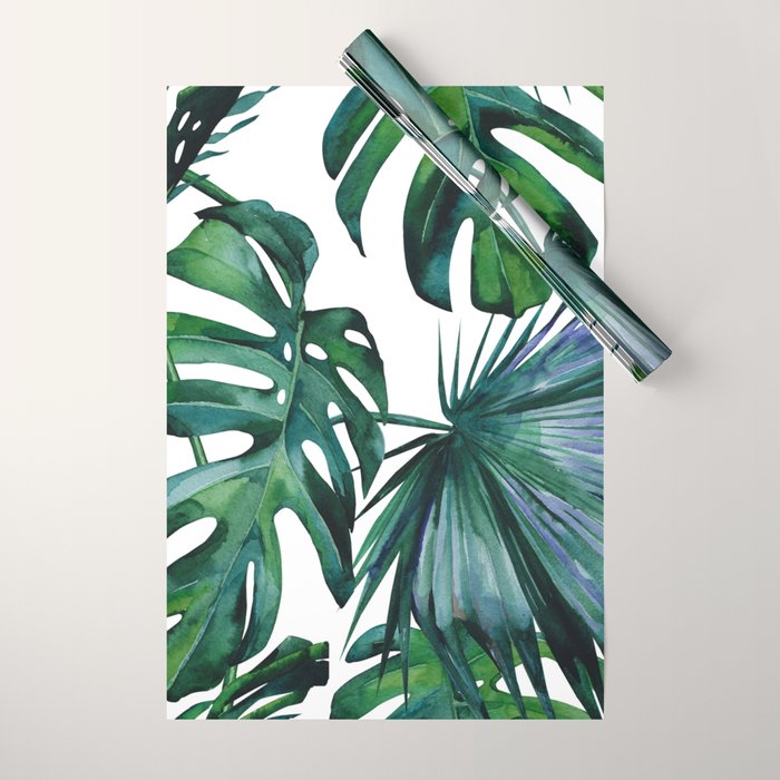 Tropical Palm Leaves Classic II Wrapping Paper Gallery Image 1