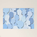 Diverse people paper cut crowd pattern Welcome Mat Gallery Image 1