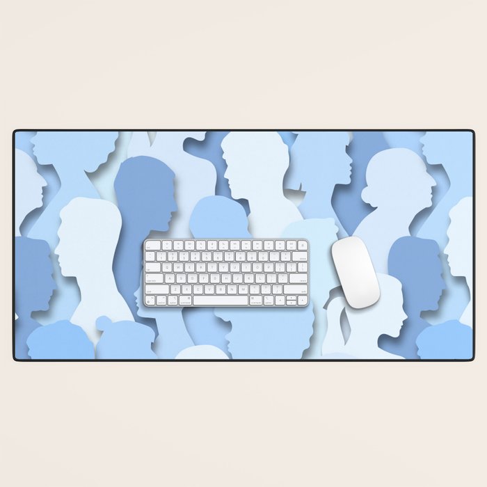 Diverse people paper cut crowd pattern Desk Mat Gallery Image 1