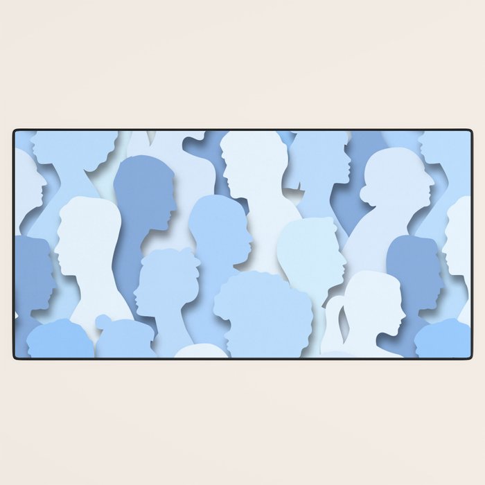 Diverse people paper cut crowd pattern Desk Mat Gallery Image 3