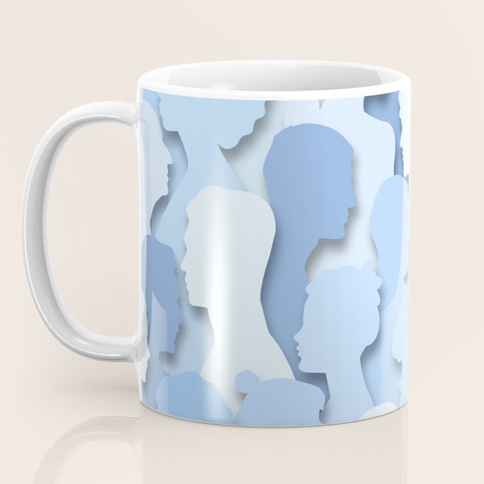 Diverse people paper cut crowd pattern Coffee Mug Gallery Image 3