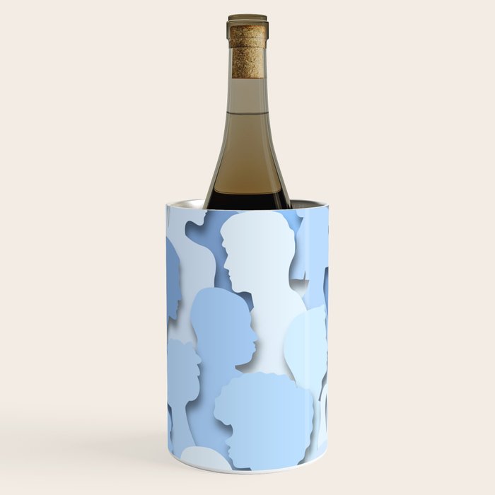 Diverse people paper cut crowd pattern Wine Chiller Gallery Image 1