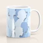 Diverse people paper cut crowd pattern Coffee Mug Gallery Image 1