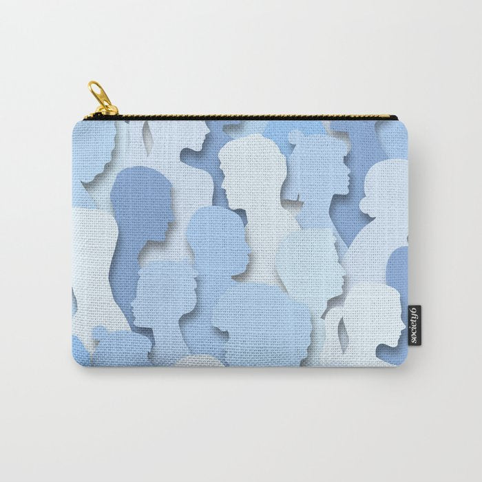 Diverse people paper cut crowd pattern Carry All Pouch Gallery Image 1