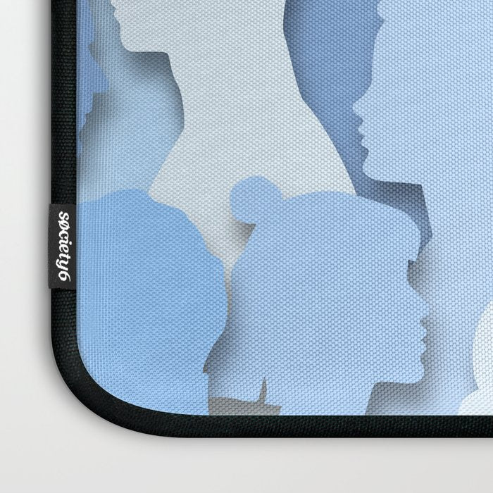 Diverse people paper cut crowd pattern Laptop Sleeve Gallery Image 3
