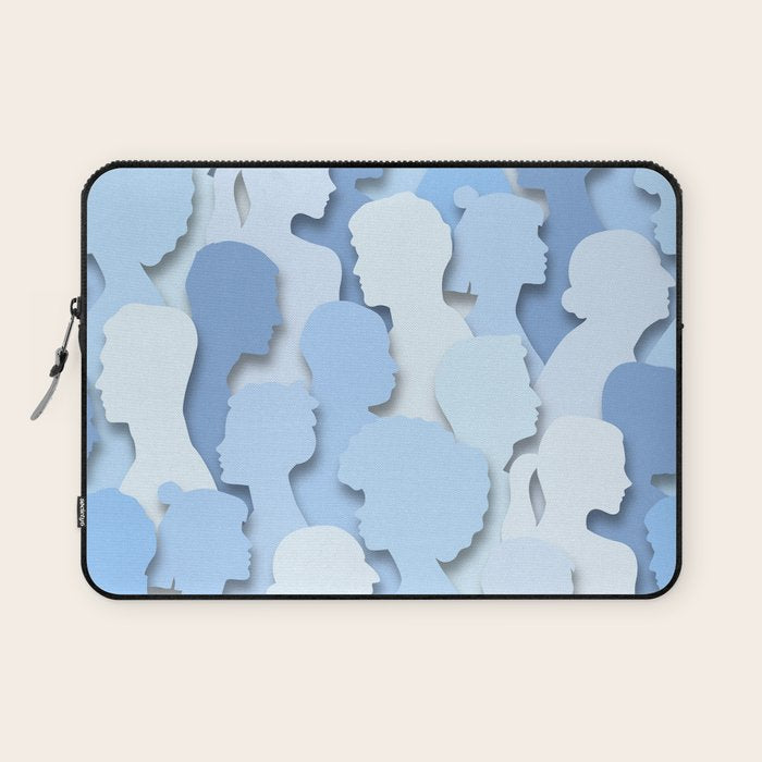 Diverse people paper cut crowd pattern Laptop Sleeve Gallery Image 1