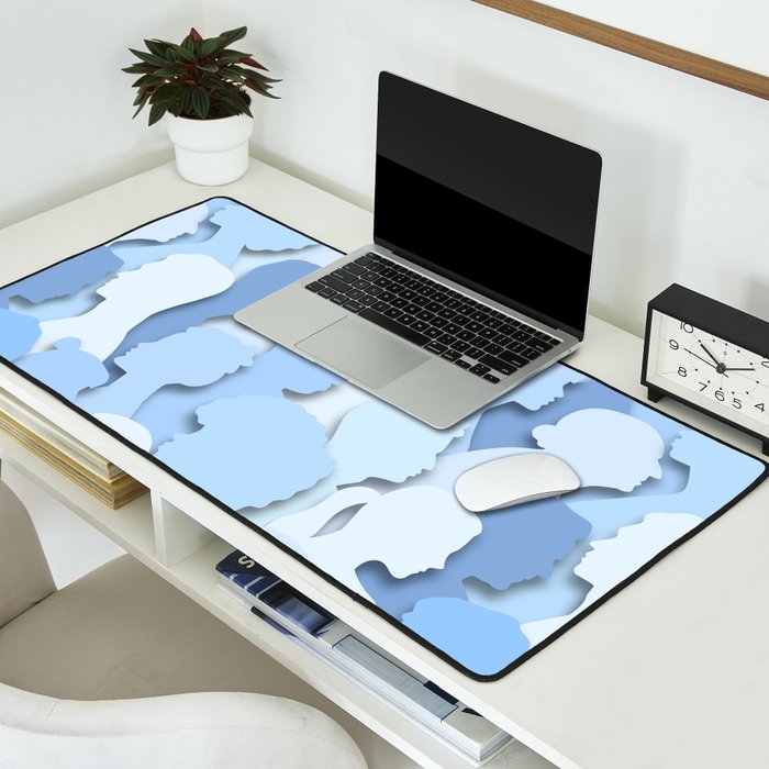 Diverse people paper cut crowd pattern Desk Mat Gallery Image 2