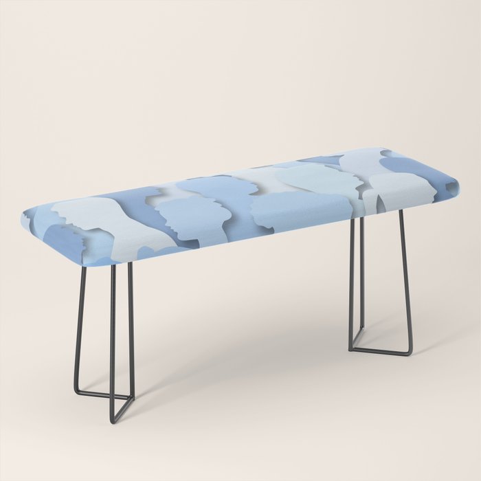 Diverse people paper cut crowd pattern Bench Gallery Image 1