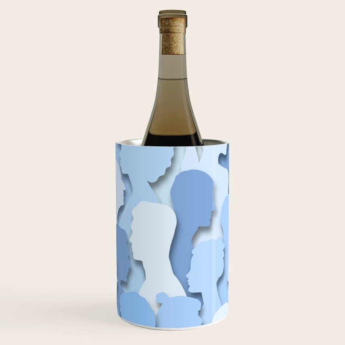 Diverse people paper cut crowd pattern Wine Chiller Gallery Image 2