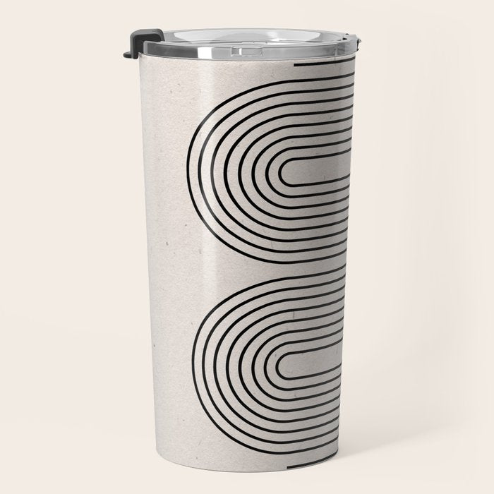 Beige Soft Organic Texture Modern Travel Mug Gallery Image 3