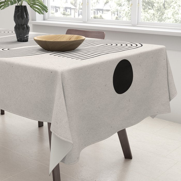 Beige Soft Organic Texture Modern Tablecloth Gallery Image 3
