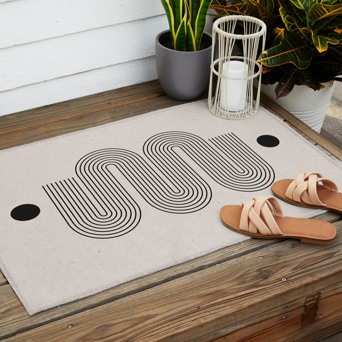 Beige Soft Organic Texture Modern Outdoor Rug Gallery Image 2