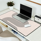 Beige Soft Organic Texture Modern Desk Mat Gallery Image 2