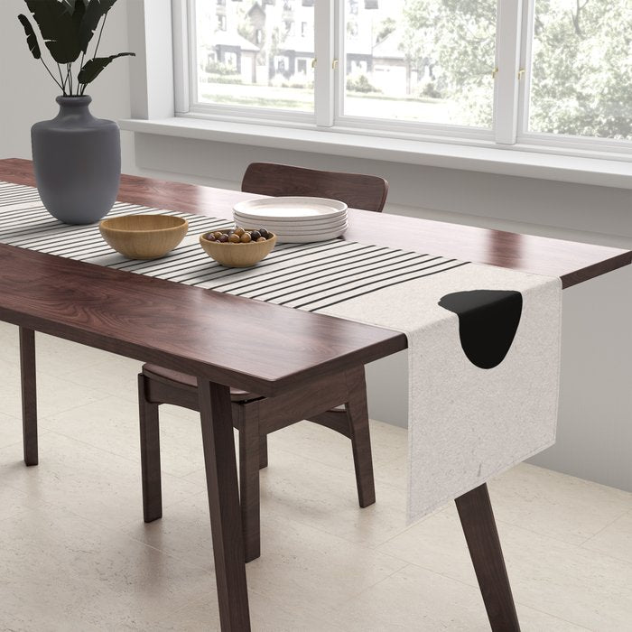 Beige Soft Organic Texture Modern Table Runner Gallery Image 2