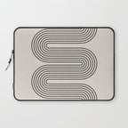 Beige Soft Organic Texture Modern Laptop Sleeve Gallery Image 1
