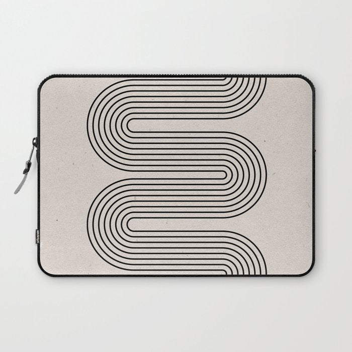 Beige Soft Organic Texture Modern Laptop Sleeve Gallery Image 1