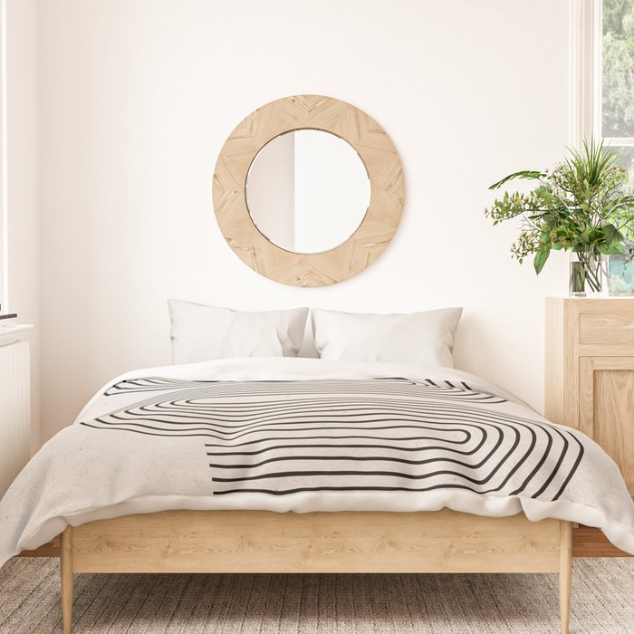 Beige Soft Organic Texture Modern Duvet Cover Gallery Image 3