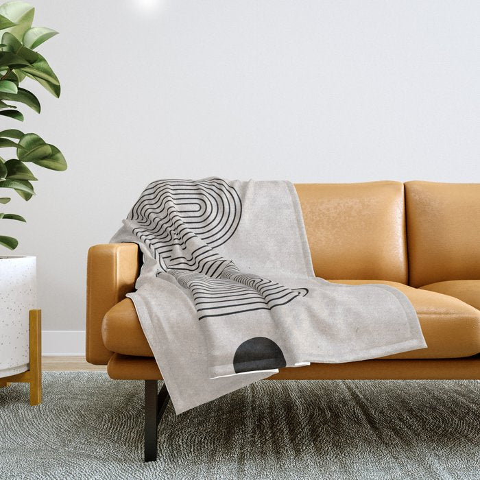 Beige Soft Organic Texture Modern Throw Blanket Gallery Image 1