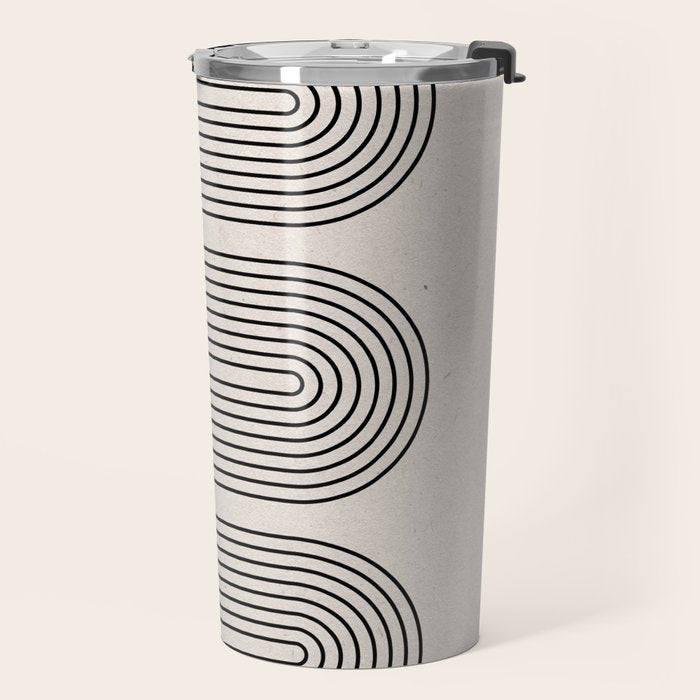 Beige Soft Organic Texture Modern Travel Mug Gallery Image 2