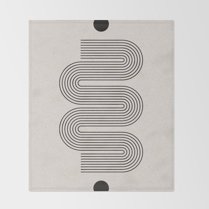 Beige Soft Organic Texture Modern Throw Blanket Gallery Image 2