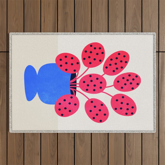 Blueberry Vase & French Fuchsia Leaves: Vases & Stuff 03 Outdoor Rug Gallery Image 1