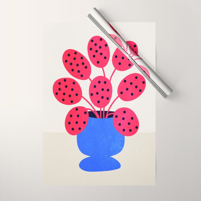 Blueberry Vase & French Fuchsia Leaves: Vases & Stuff 03 Wrapping Paper Gallery Image 1