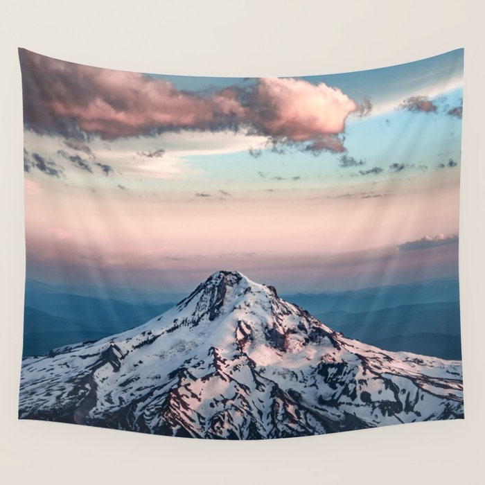 Mountain Sunset - Nature Photography Wall Tapestry Gallery Image 1