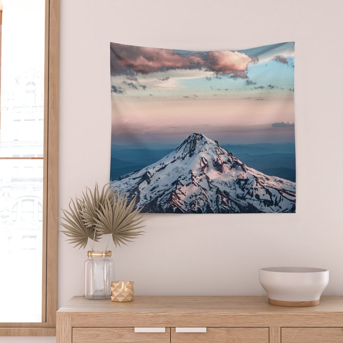 Mountain Sunset - Nature Photography Wall Tapestry Gallery Image 2