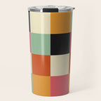 Bold Colorful Checks Pattern - Large XVIII Travel Mug Gallery Image 1