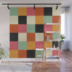 Bold Colorful Checks Pattern - Large XVIII Wall Mural Gallery Image 1